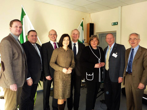 (v.l.n.r.) Steeven Bretz, Dirk Steinhausen, Danny Eichelbaum, Katherina Reiche, Dieter Dombrowski, Andrea Vohoff, Herman Khnapfel und Ludwig Burkardt