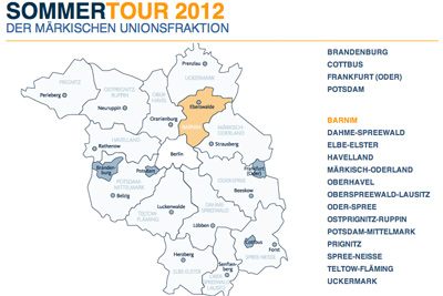 Sommertour 2012 der Mrkischen Unionsfraktion im Landtag Brandenburg
