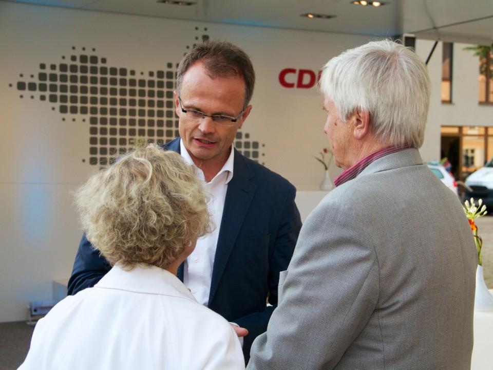 Unser Spitzenkandidat Michael Schierack im Gesprch in Werder (Havel)